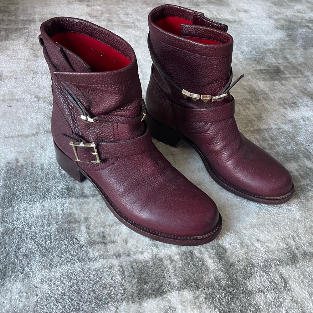 Valentino Roman Stud black leather combat boots